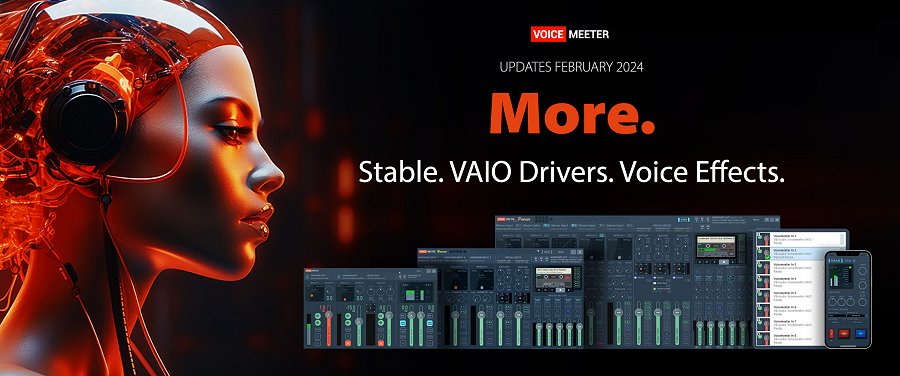 Voicemeeter offers more VAIOs and functions